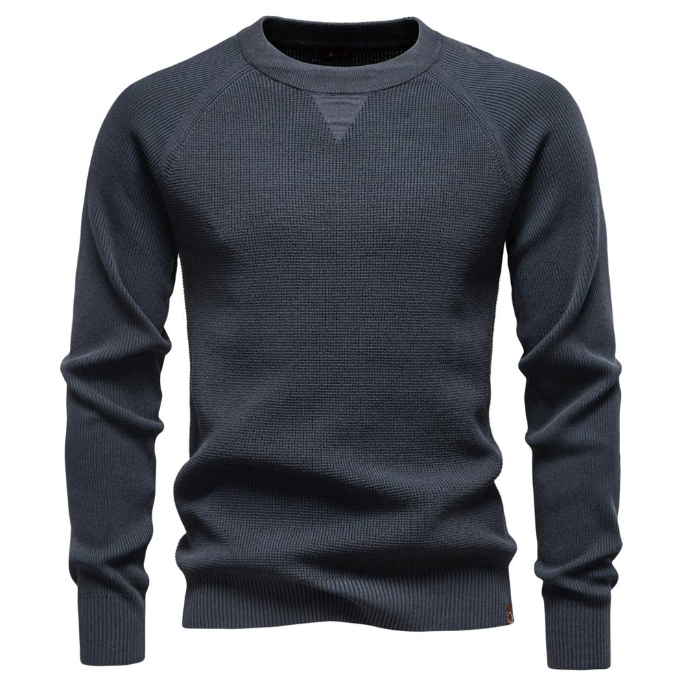 AIOPESON 2025 Men's T Shirt Long Sleeve Solid Color Brand Design Social Sweater Men EUR L 75-85kg