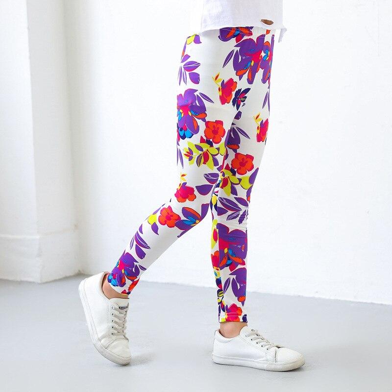 PenGo Studio 2T -12T meisjesleggings lente en herfst dunne kinderstretch bedrukte broek Koreaanse kinderbroek zomerkleding 140 blauw