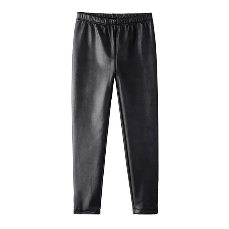 FINEPAT Kunstleer voor kinderen, meisjes, leggings, dunne skinny baby, slanke legging voor de lente en herfst, lange broek 12(150)