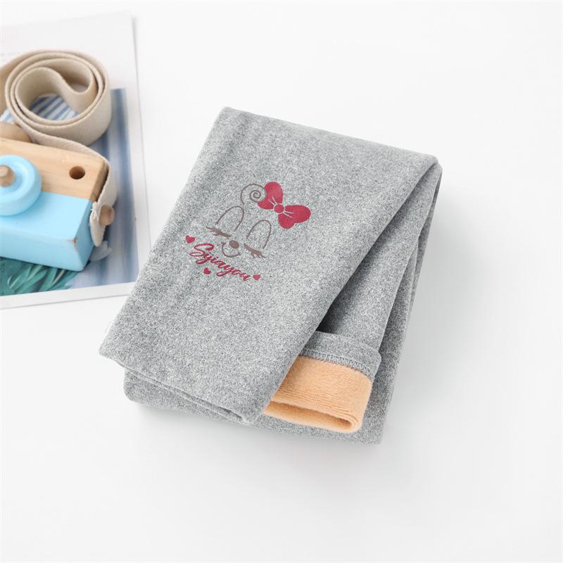 YUBAOBEI Meisjes kinderbroeken Kinderleggings Katoen Plus Fluwelen Elastische taille Warme legging Meisjesbroeken van 2-8 jaar 120