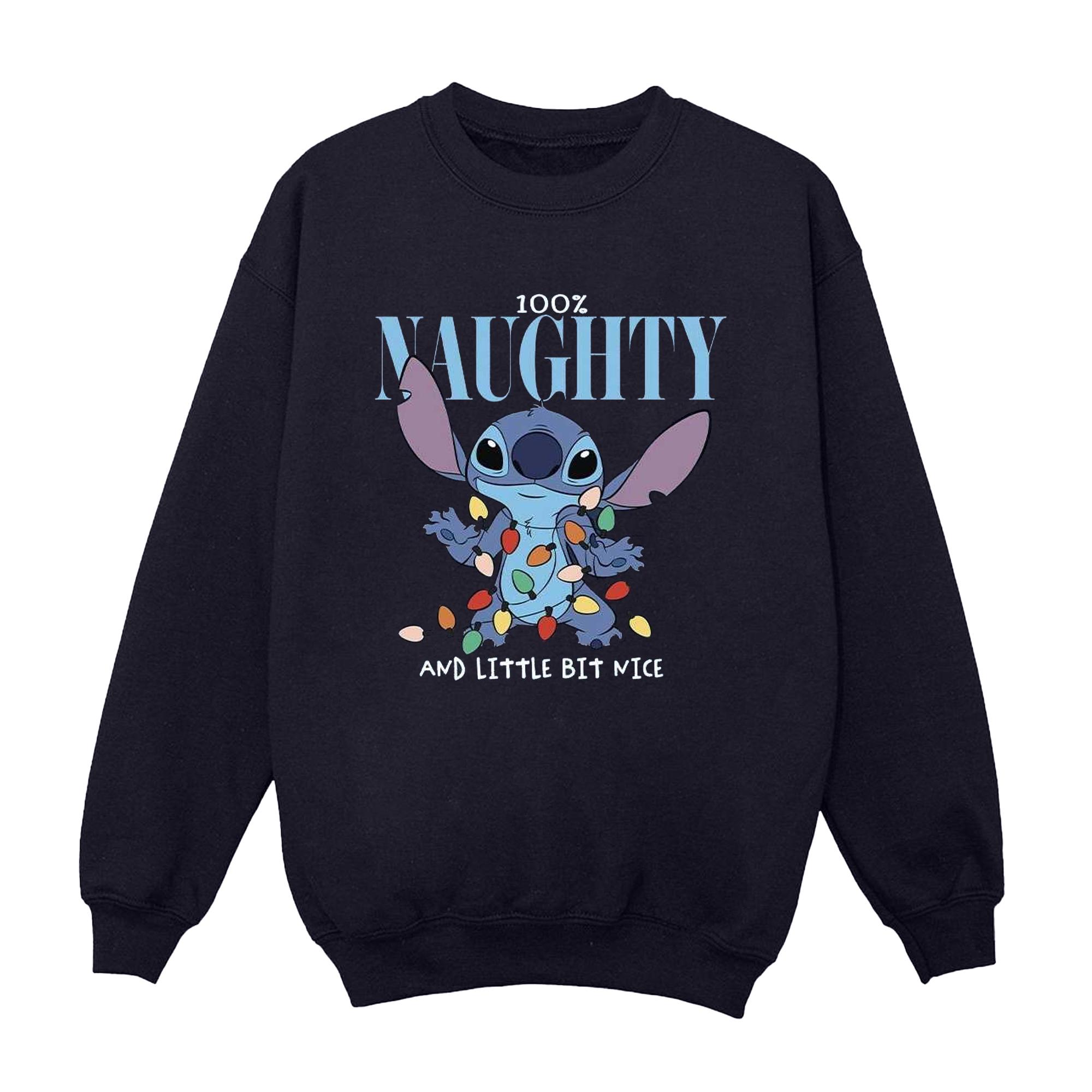 Disney Girls Lilo & Stitch Naughty & Nice Sweatshirt 9-11 Years