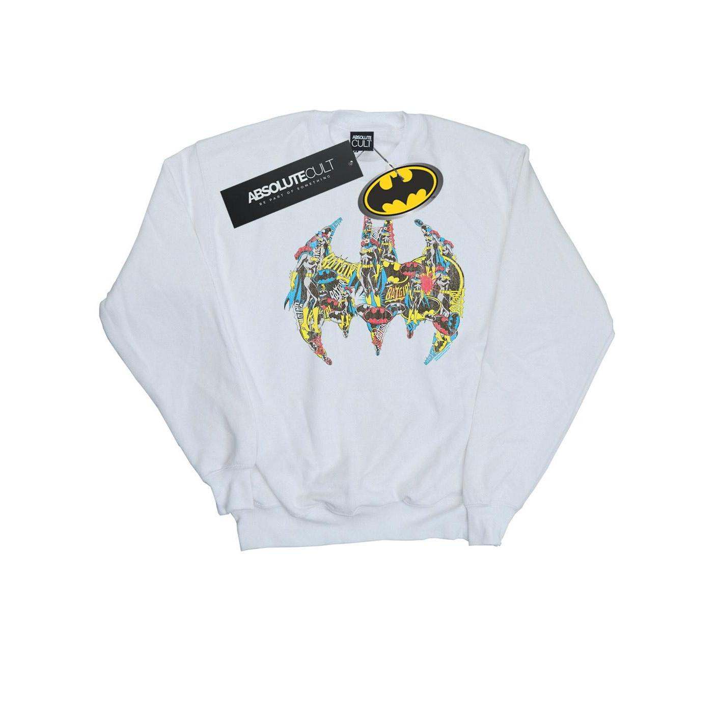 DC Comics Girls Batman Batgirl-logo collage-sweatshirt 9-11 Years wit