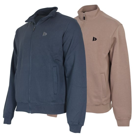 Donnay Donnay Heren - 2-Pack - Vest met kraag Bryan - Navy & Taupe Grey