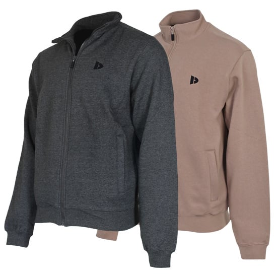 Donnay Donnay Heren - 2-Pack - Vest met kraag Bryan - Donkergrijs & Taupe Grey