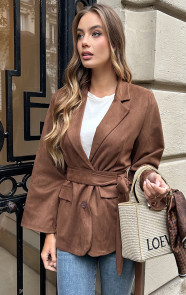 Jurkjes Suede Oversized Blazer Choco