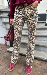 Jurkjes Panterprint Stretch Wide Leg Jeans Tayla