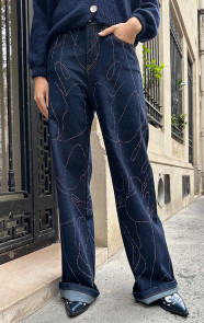 Jurkjes Glitter Decorated Jeans Dark Blue