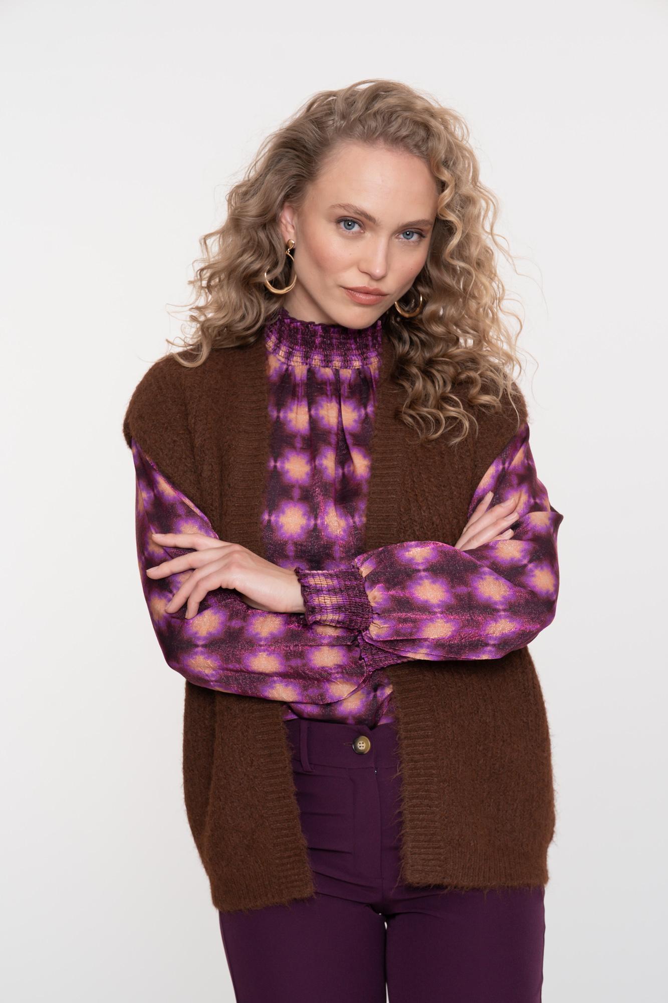 Geisha gilet hairy 54830-29 775 brown