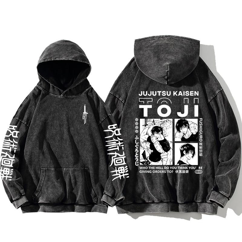 ETST 012 Jujutsu Kaisen Satoru Gojo Sweatshirts Anime Heren Hoge Kwaliteit 100% Gewassen Katoenen Hoodie Winter Oversized Streetwear Kleding 4XL