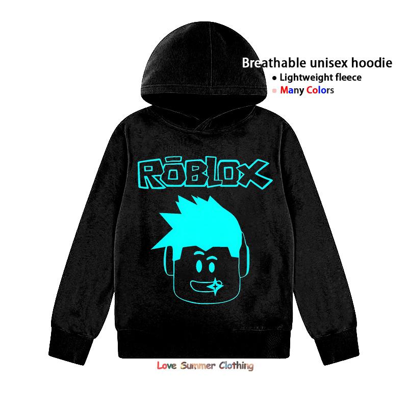 MINISO Roblox HD Print Kids Hoodie Casual Unisex Pullover for Boys and Girls 4-14 Years Polyester Veryday Casual Wear Printed Hoodie Youth 160