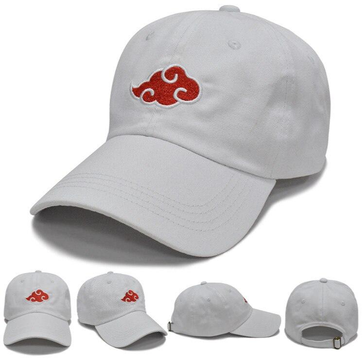 91530103MAC32JTX96 Gewassen Cowboy Daddy Hat Akatsuki Logo Anime Naruto Daddy Hat Uchiha Familie Logo Geborduurde Baseball Cap Zwarte Stretch Cap