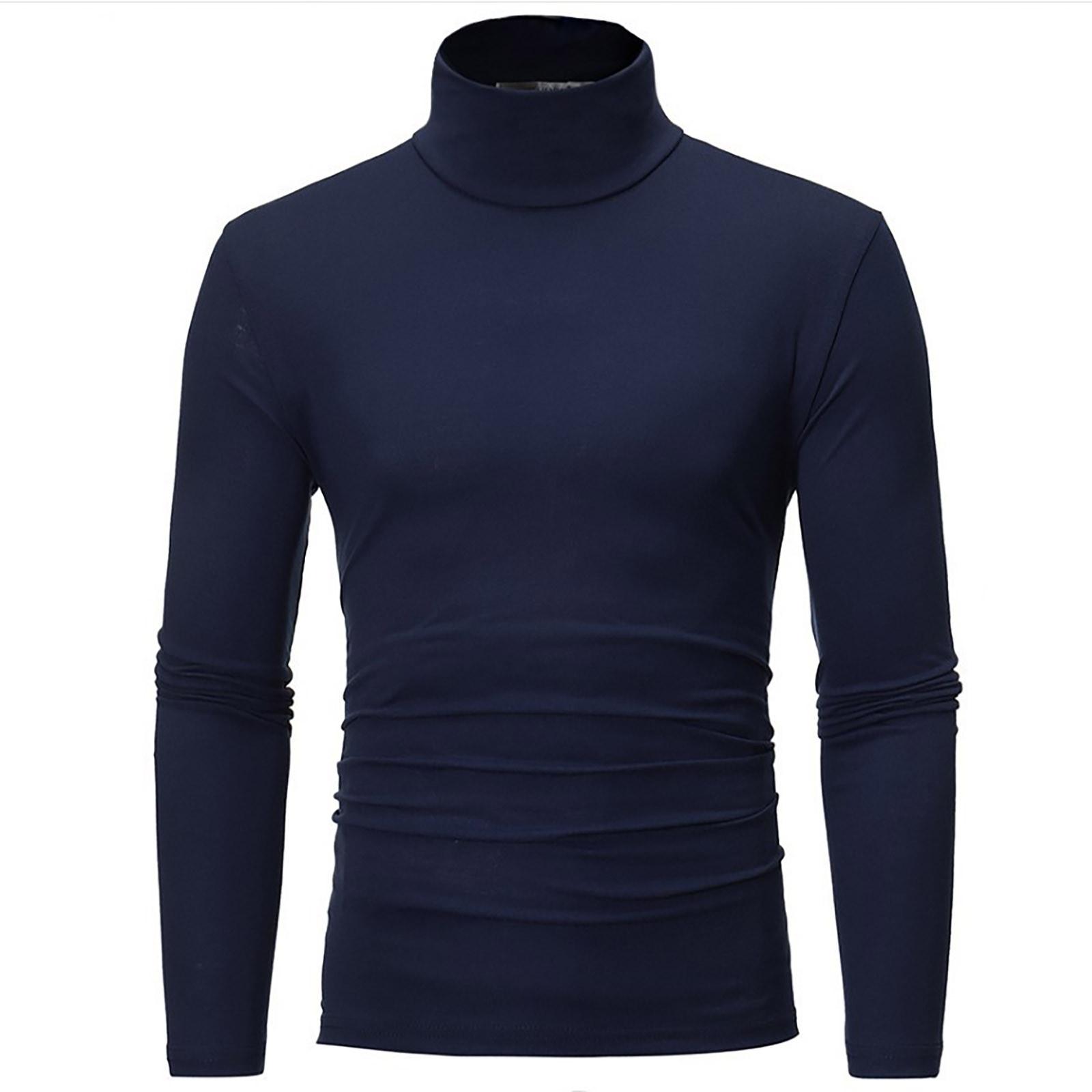 Choose one Men's Warm T-shirt Long Sleeved Warm Top Winter Sweater Warm Sports Shirt Casual Underwear High Neck Shirt Sports Top Sports Shirt XXXL Vloot