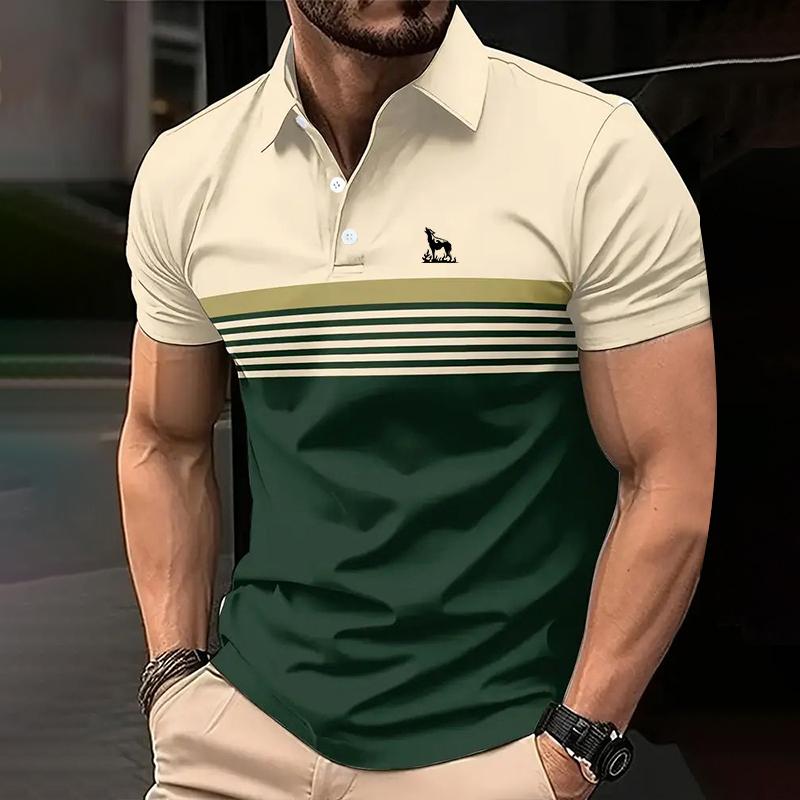Bengbukulun Men Clothes Summer New Short Sleeve Polo Shirt Men Fashion Stripe Golf Polo Shirt Tops 2XL