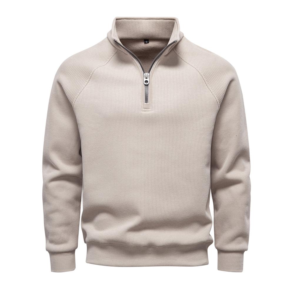 AIOPESON AIOPESIN Brand Men Winter Thermal Sweater Cotton Zipper Slim Fit Thermal Underlayer Top Luxury Soft Shell Pullover Sweatshirt EUR XL 85-95kg