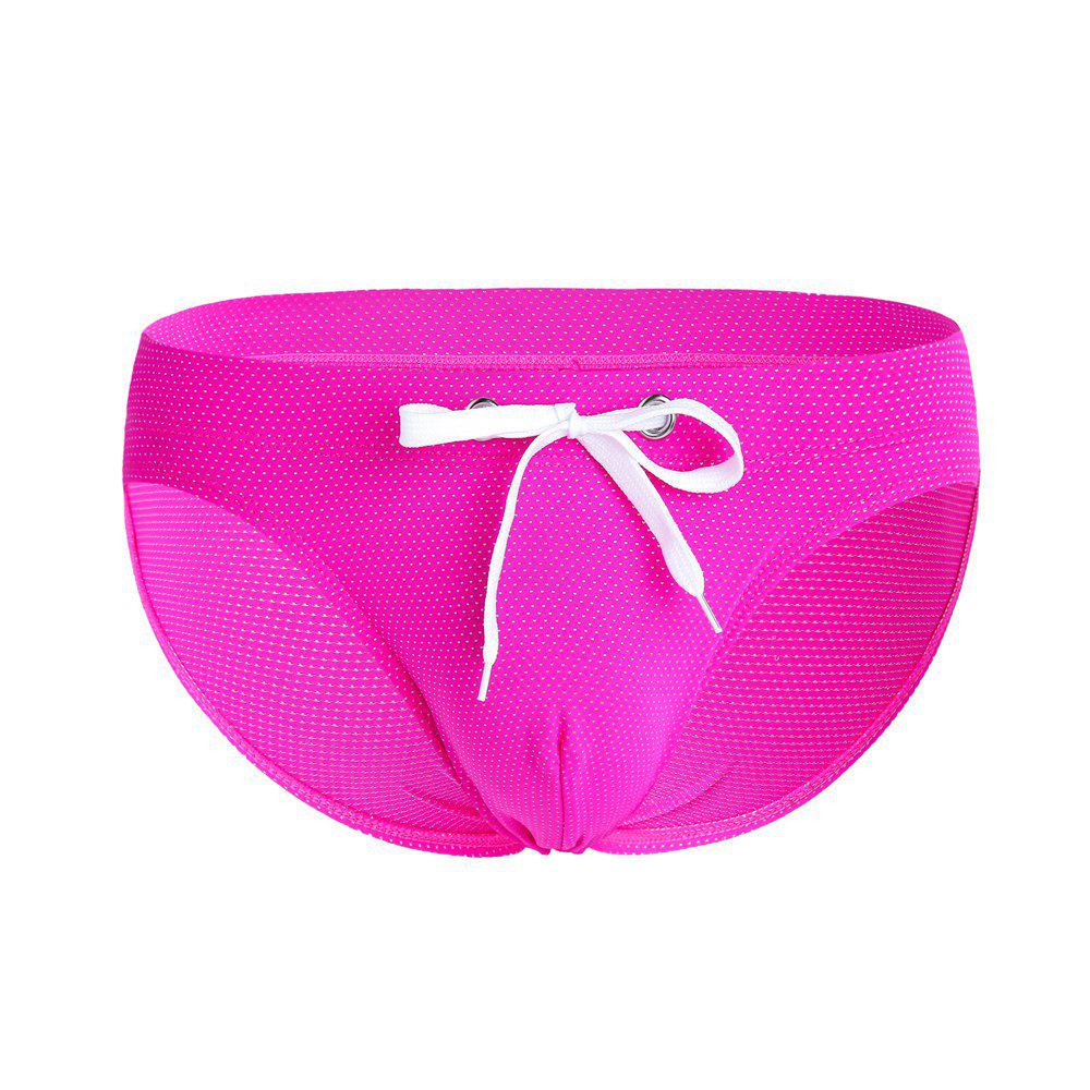 The BAY Drawstring Men's Low-Waist Nylon Swim Briefs - Triangle Bikini, Plus Size Extra Large