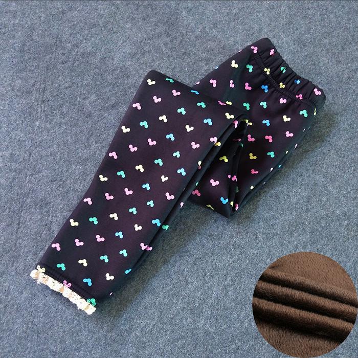 QEENRAAN Kinderen Dikke Legging Meisjes Herfst Winter Plus Fluwelen Broek Baby Meisjes Jongens Broeken Infantil Kinderkleding 130 zwart