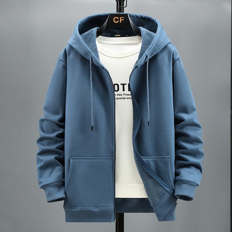 MY OWN STYLE Plus Size Hoodie Heren Herfst Winter Fleece Hoodies Effen Kleur Jas Hoodies Big Size 10XL 8XL blauw