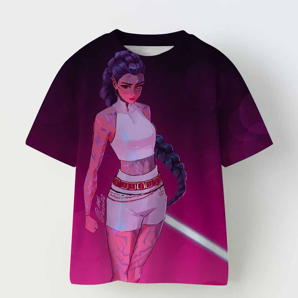 Haijian02 Children's Clothing KPop Demon Hunters Fans Gifts Kids Clothes Fashion Casual Tops 2025 Hot Movie Soft Baby Girls T Shirt 130