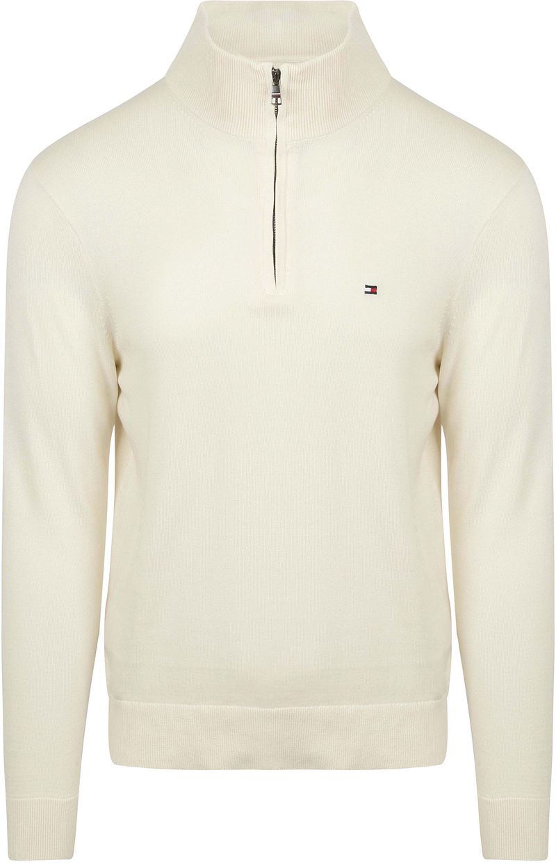 Tommy Hilfiger Half Zip Trui Essential Off White