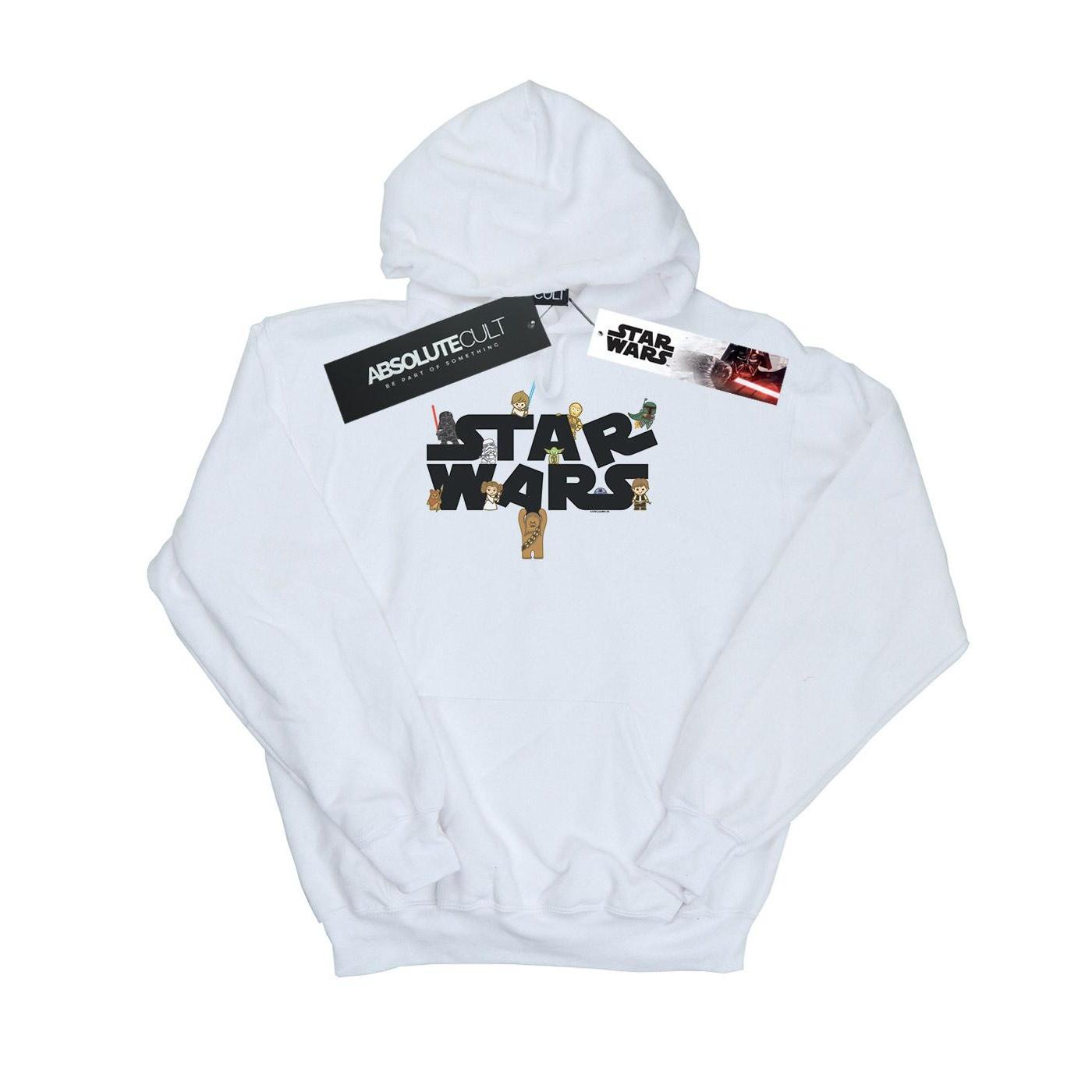 Star Wars meisjes Kiddie-logo hoodie 9-11 Years wit