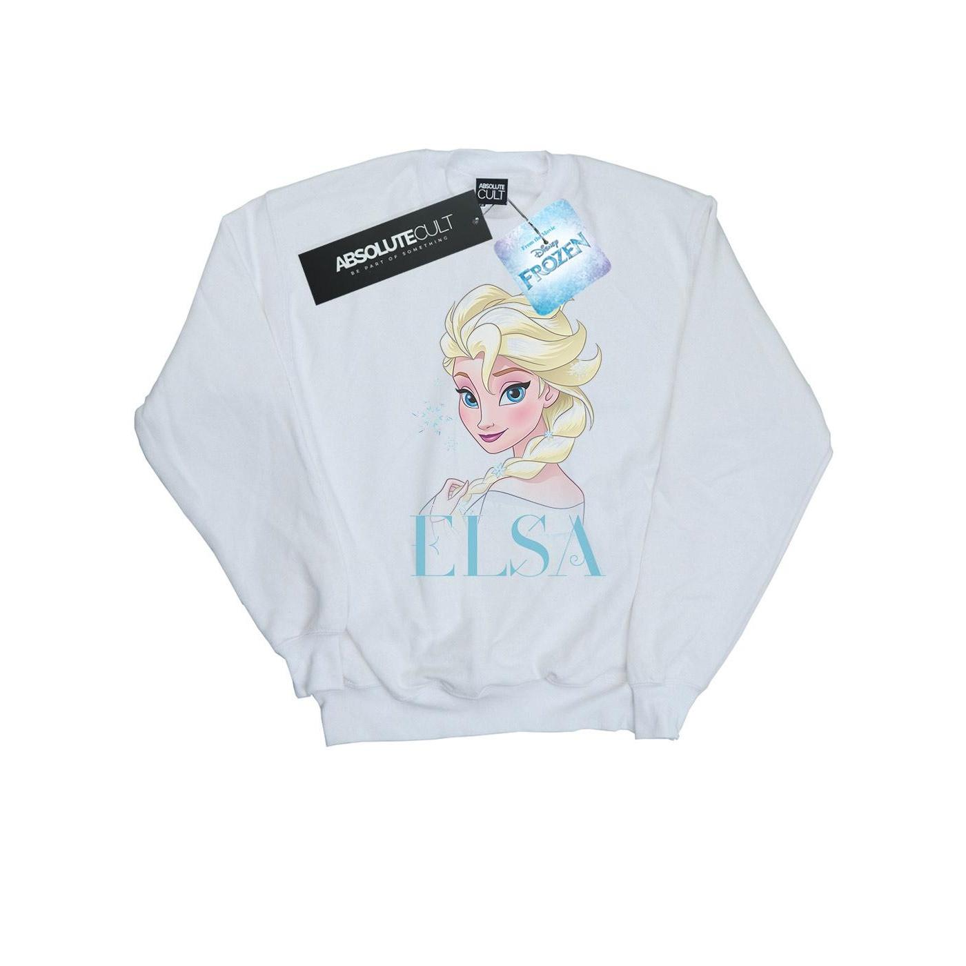 Disney Frozen Elsa Sneeuwvlok Portret Sweatshirt voor meisjes 9-11 Years wit