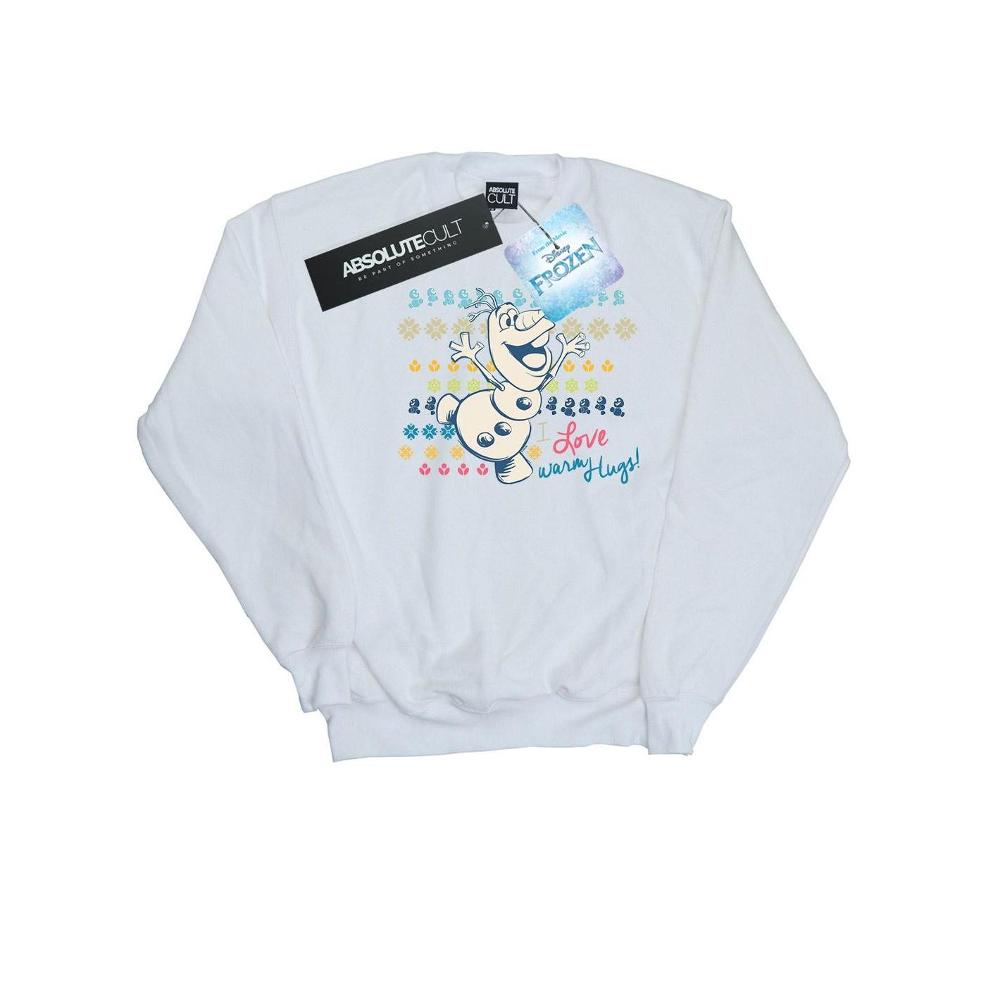 Disney Girls Frozen I Love warme knuffels sweatshirt 9-11 Years wit