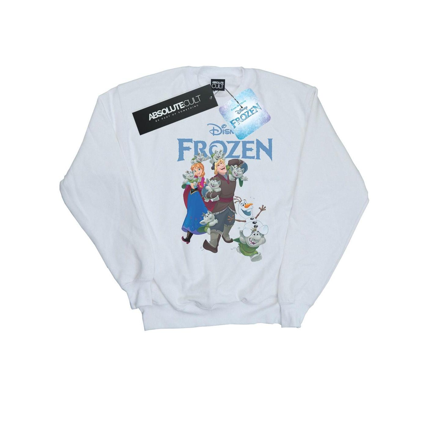 Disney Frozen Happy Trolls Sweatshirt voor meisjes 9-11 Years wit