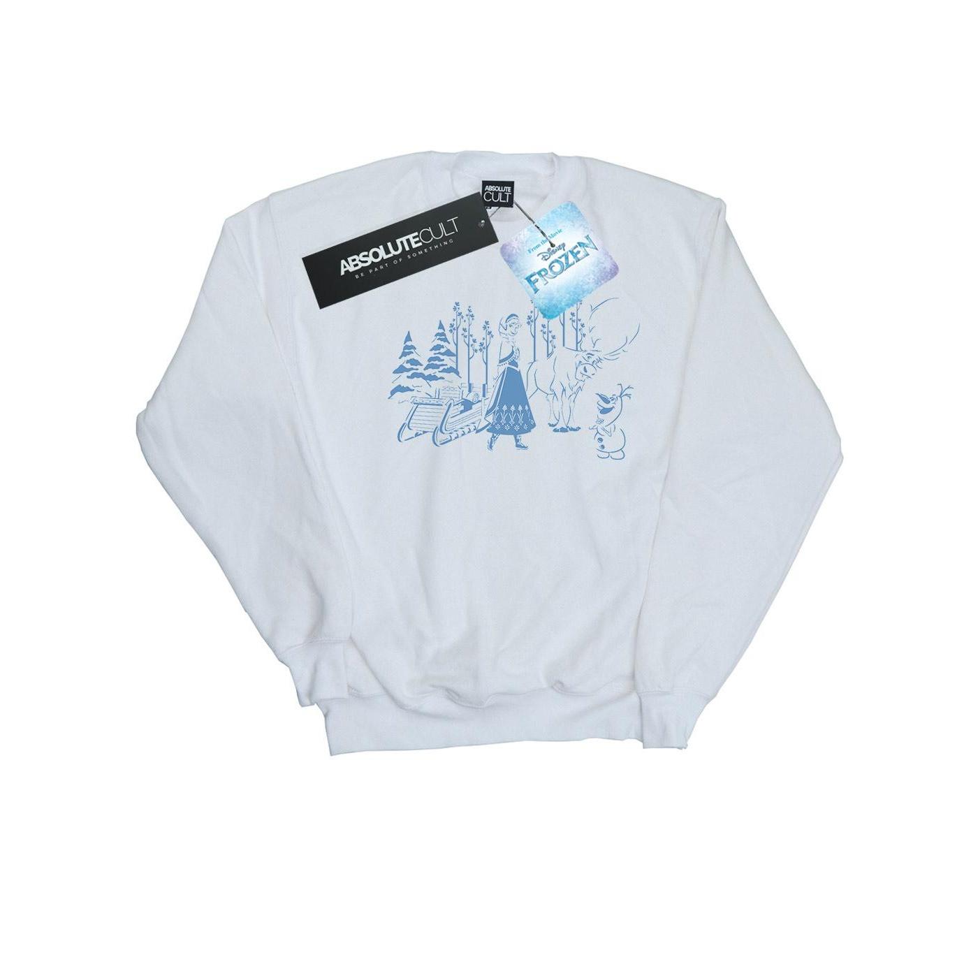 Disney Frozen Anna Sven en Olaf sweatshirt voor meisjes 9-11 Years wit
