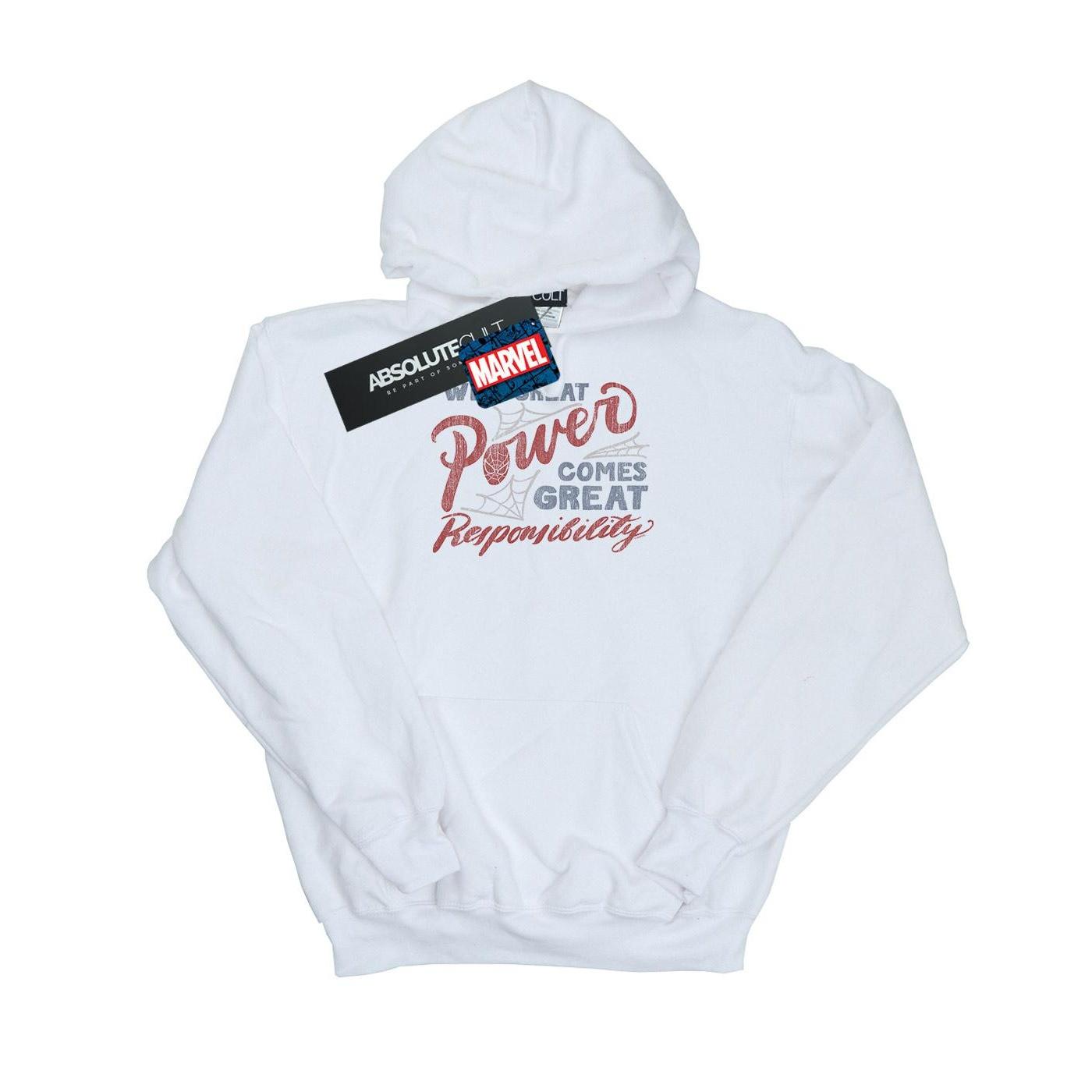 Marvel Girls Spider-Man Great Responsibility-hoodie 9-11 Years wit