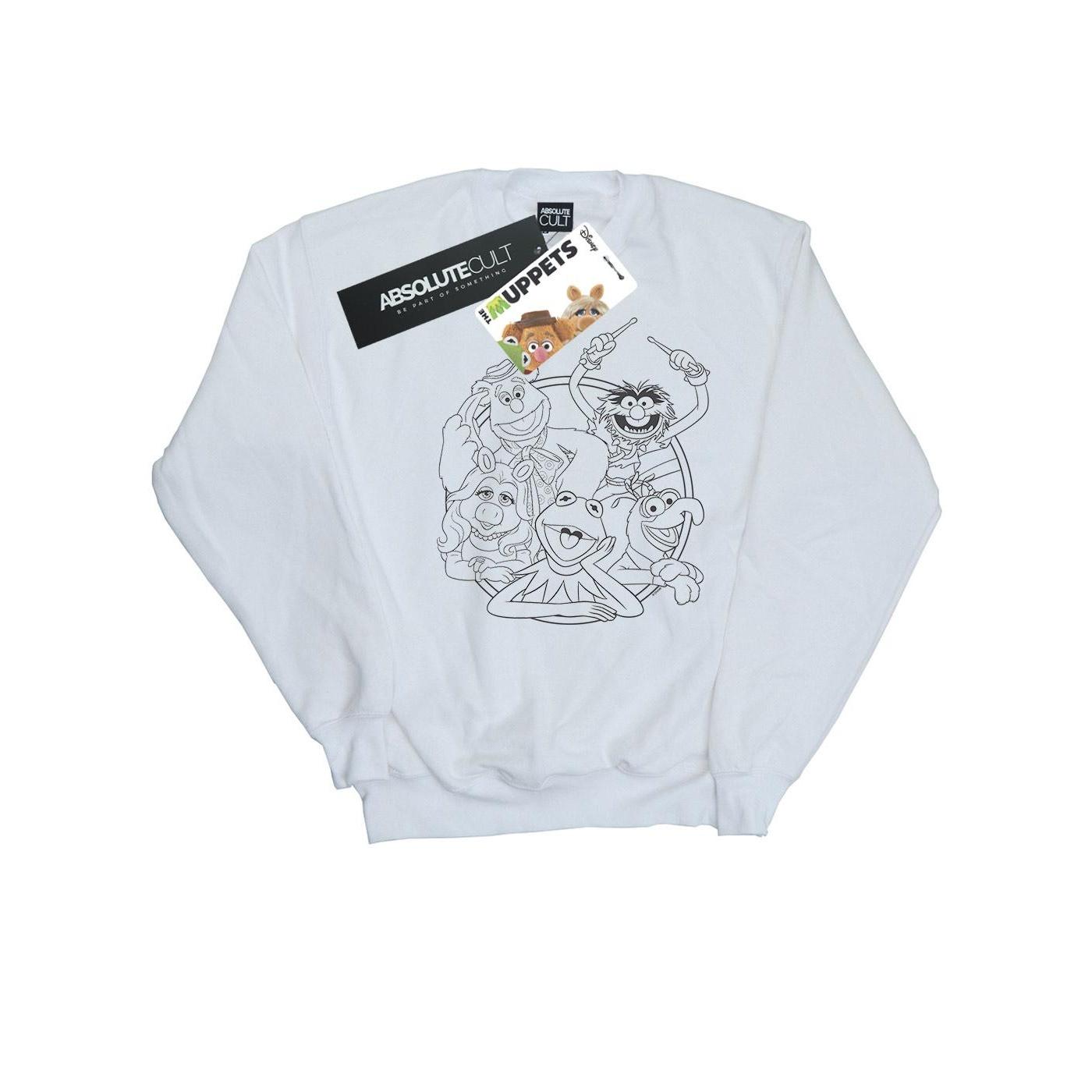 Disney Girls The Muppets Group Line Art Sweatshirt 9-11 Years wit