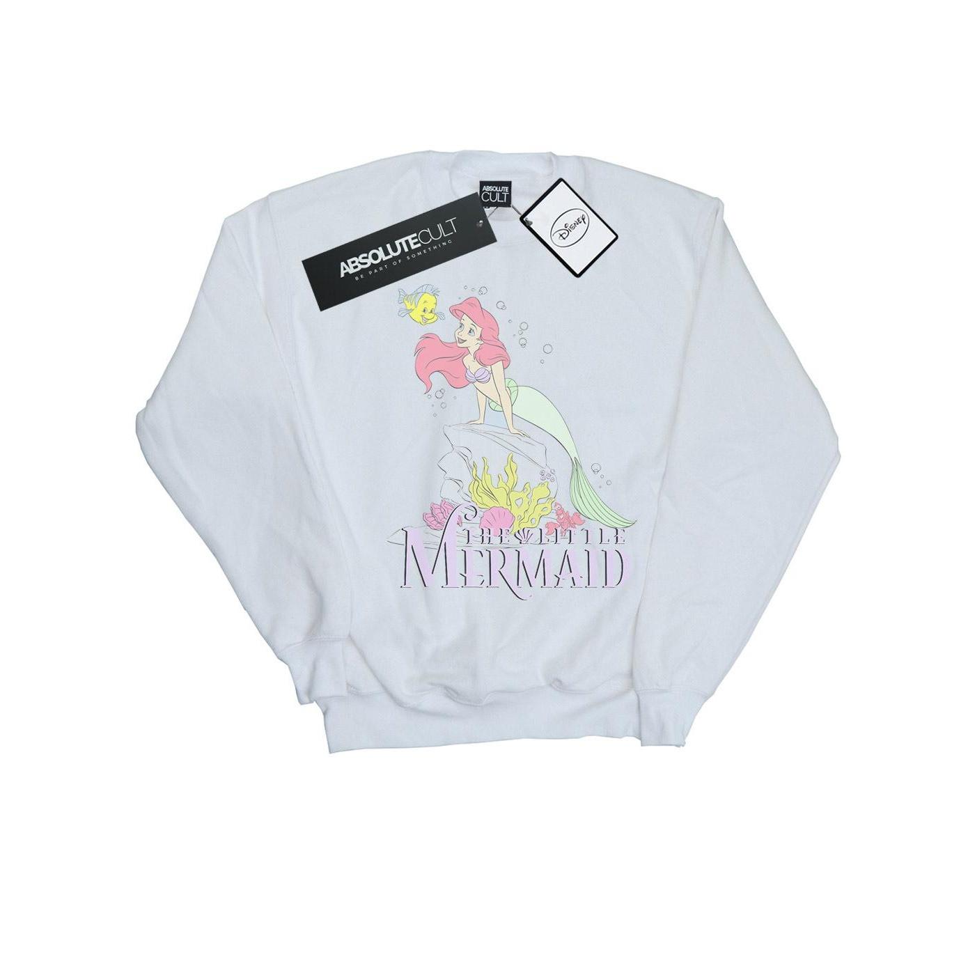 Disney Girls De kleine zeemeermin Faded Nostalgia Sweatshirt 9-11 Years wit