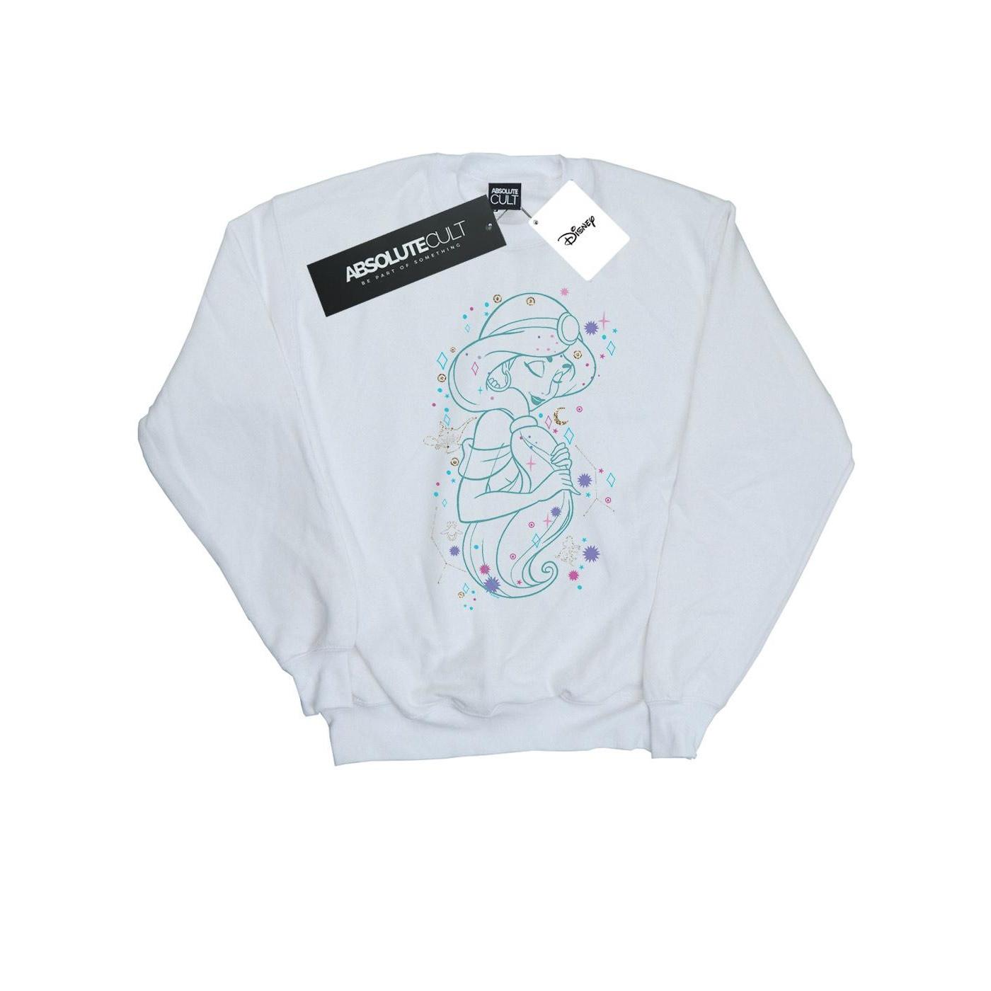 Disney Girls Aladdin prinses Jasmine geschreven in de sterren Sweatshirt 9-11 Years wit