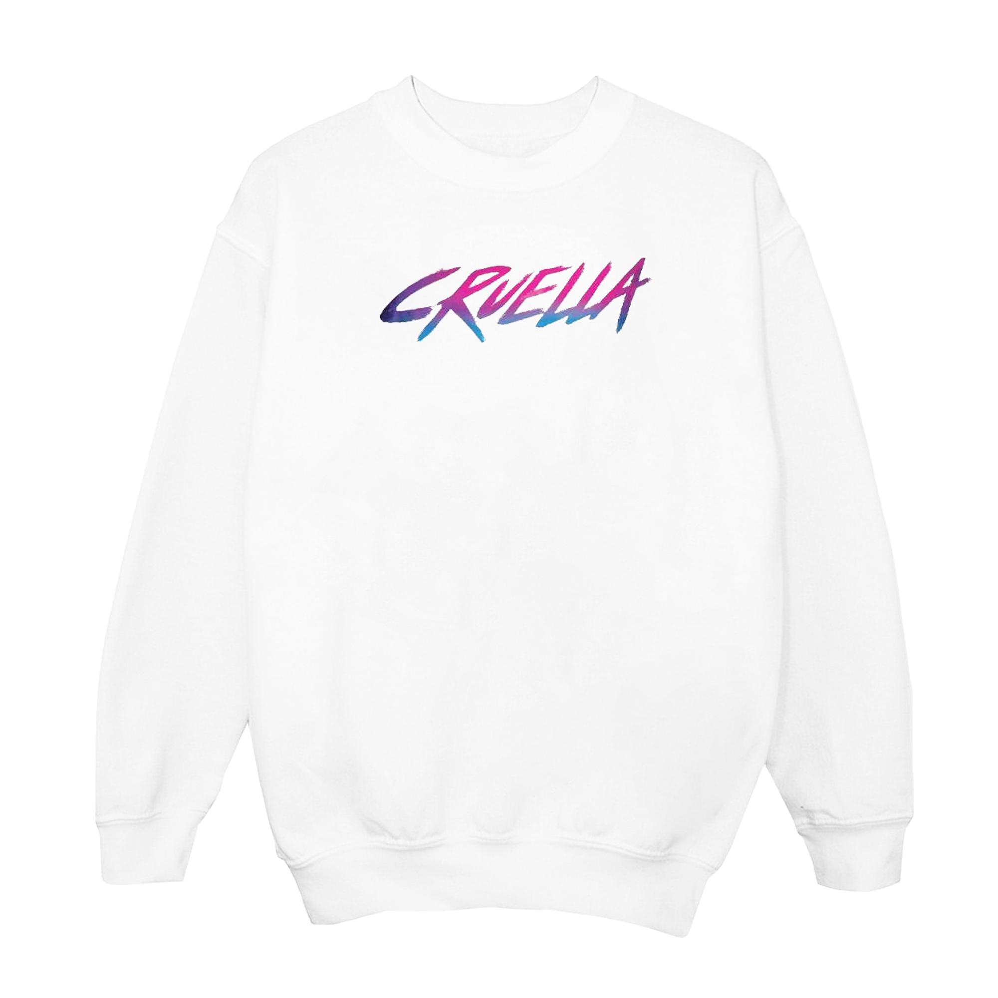 Disney Girls Rad Cruella-sweatshirt 9-11 Years wit