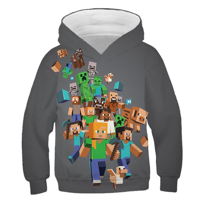 MINISO 2025 Nieuwe Minecraft Pop Hoodies Kinderen T Hoodie Kawaii Zombie Cartoon Jongens en Meisjes Tops Kleding 4 5 6 7 8 9-14 Jaar Oud 7-8 Years