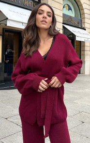 The Musthaves Wrap Knitted Vest Burgundy