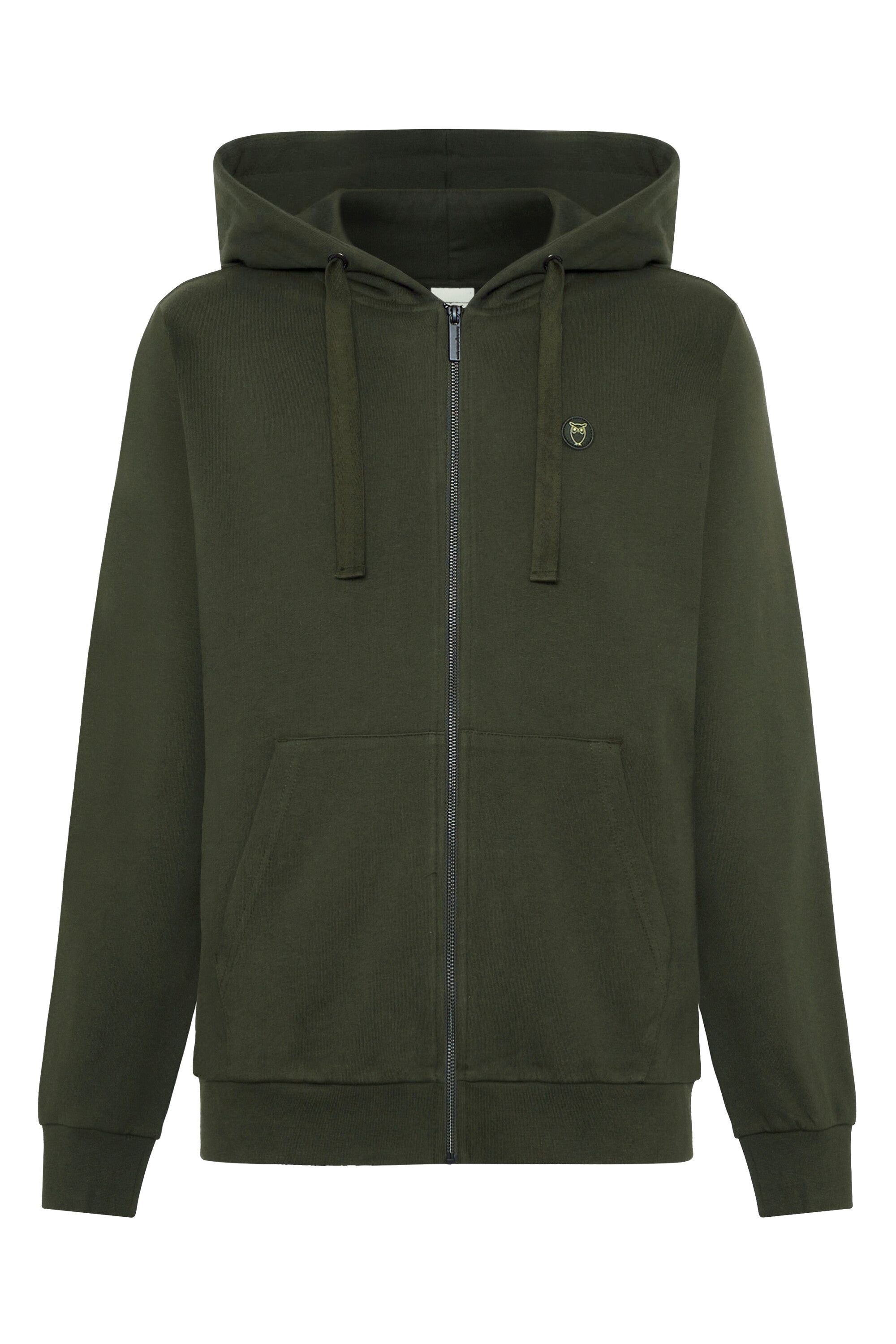 KnowledgeCotton Apparel Herren vegan Zip Hoodie KÃ¤nguru-Abzeichen Forrest NachtgrÃ¼n