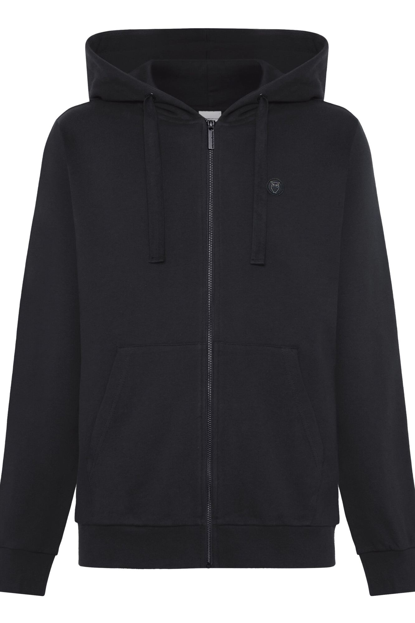 KnowledgeCotton Apparel Herren vegan Zip Hoodie KÃ¤nguru-Abzeichen Black Jet