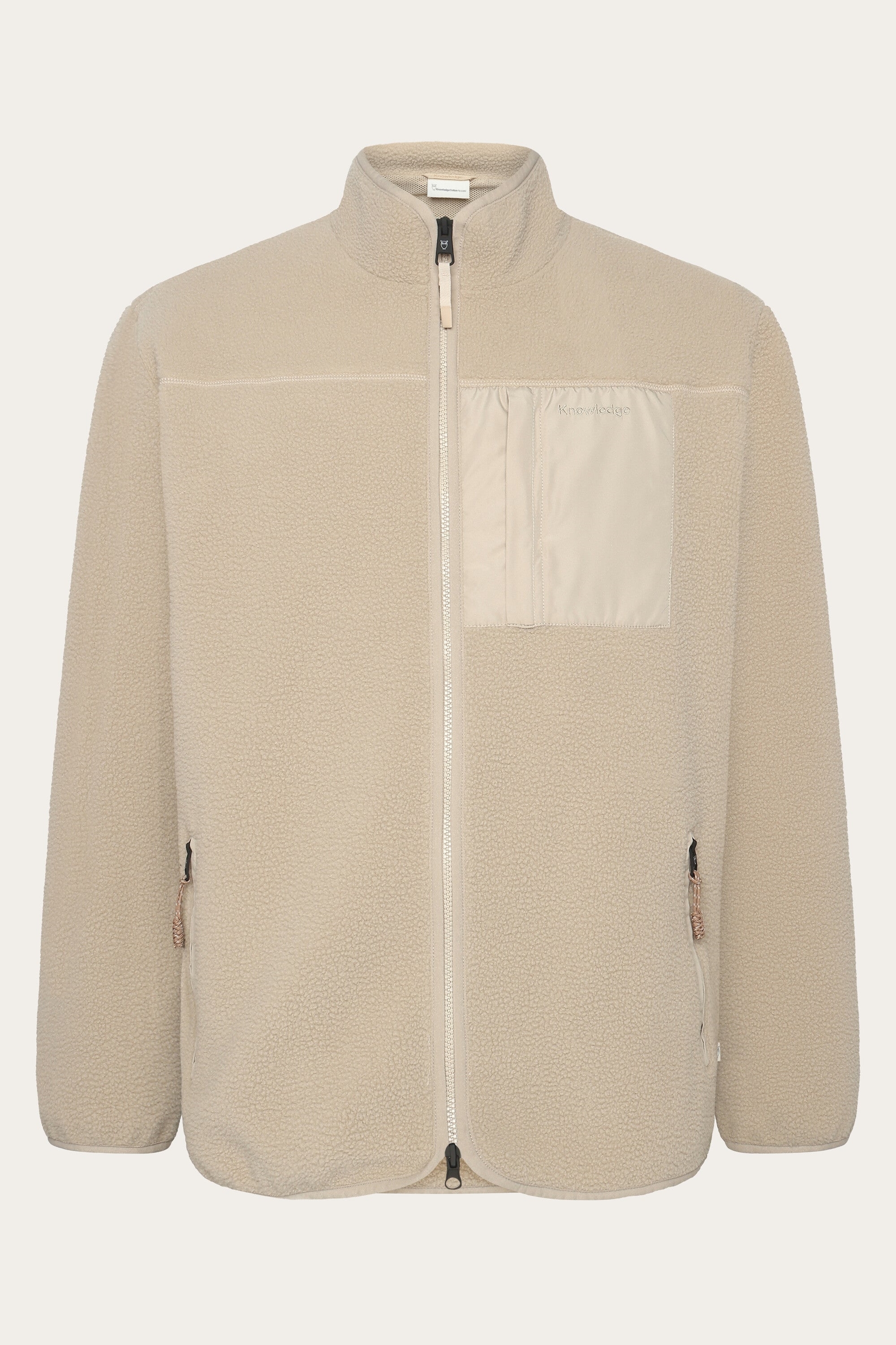 KnowledgeCotton Apparel Herren vegan Zip Jacke Loose Fleece Light Feather Gray