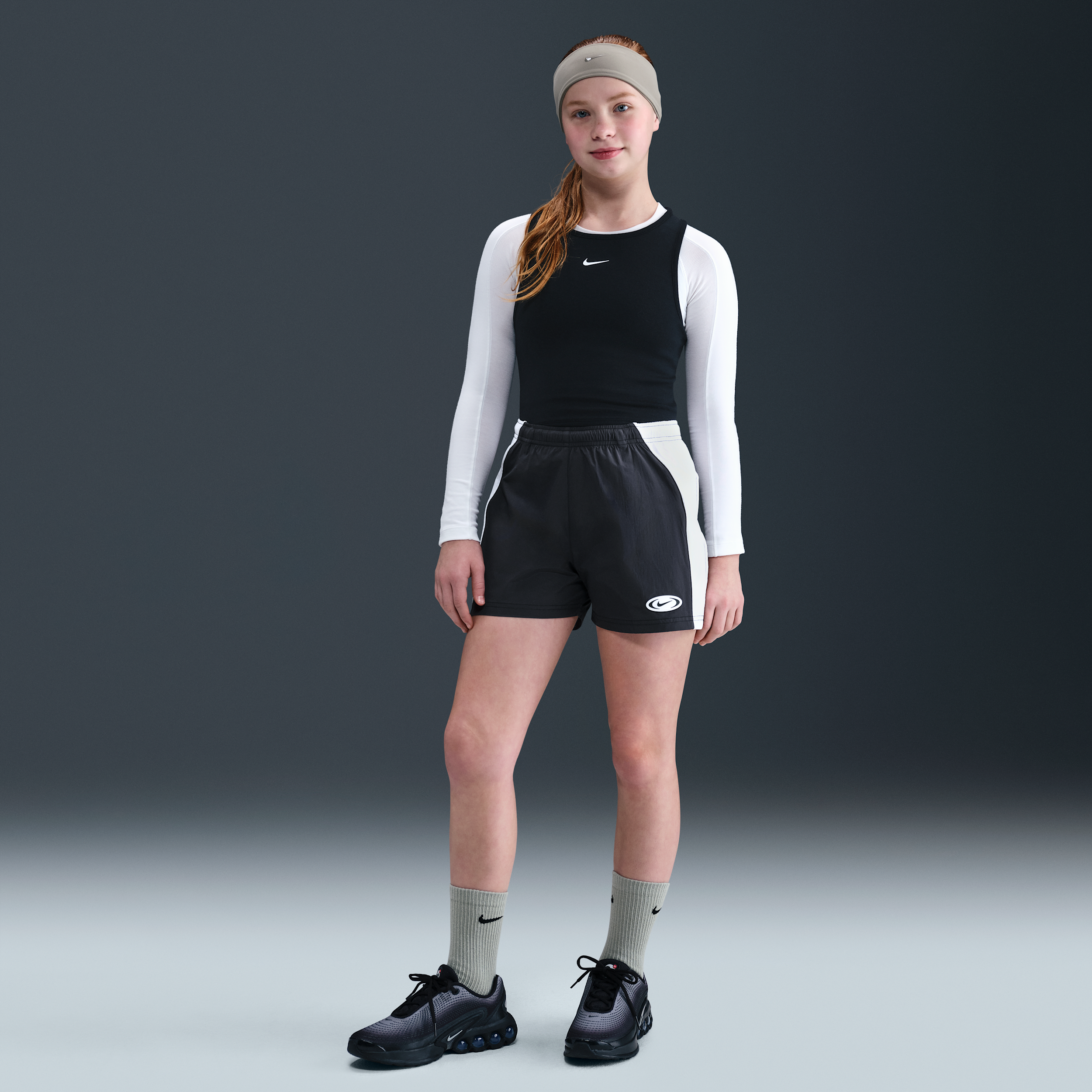 Nike geweven meisjesshorts - Zwart