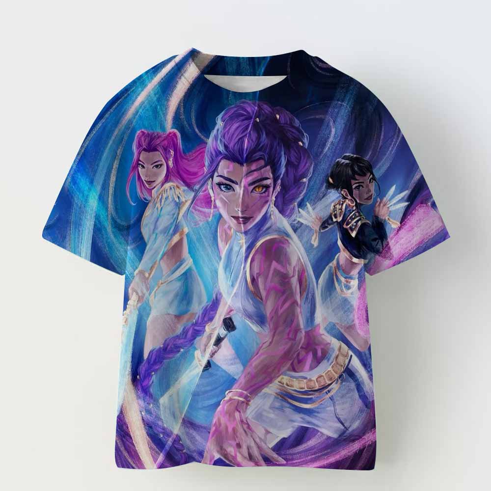 Haijian02 Children's Clothing KPop Demon Hunters Fans Gifts Kids Clothes Fashion Casual Tops 2025 Hot Movie Soft Baby Girls T Shirt 150
