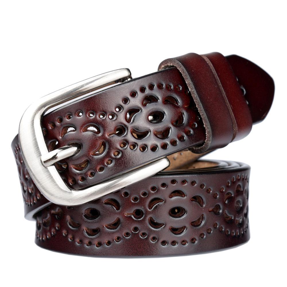 Fashion bag01 Mode dames echte koeienhuid riem persoonlijkheid holle jurk riem decoratie casual echte koeienhuid riem delicate damesriem 120cm