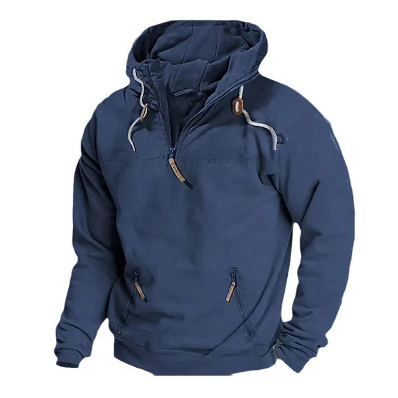 Dining Table Vakantie dagelijks heren sweatshirt trui lente herfst casual gevechtssweater met capuchon XL blauw