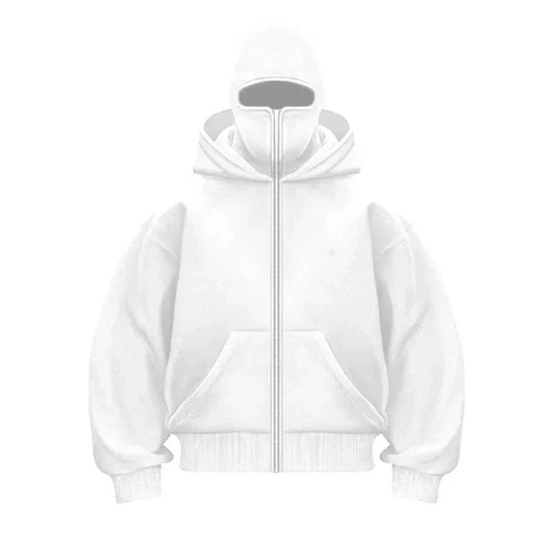 Jacket and Zipper Hoodie NO.1 Bivakmuts Heren Zip Hoodie Winter Warm Casual Sweatshirt Y2K met Capuchon Gezichtsmasker Rits Design Sportjack Buitenactiviteiten XL