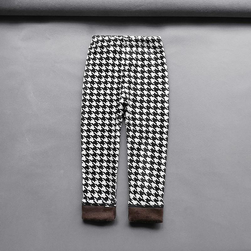 QEENRAAN Herfst Winter Meisjesleggings Kinderen Dikke Warme Dot Luipaard Plus Fluwelen Broek Kinderen Bloemenbroeken 140