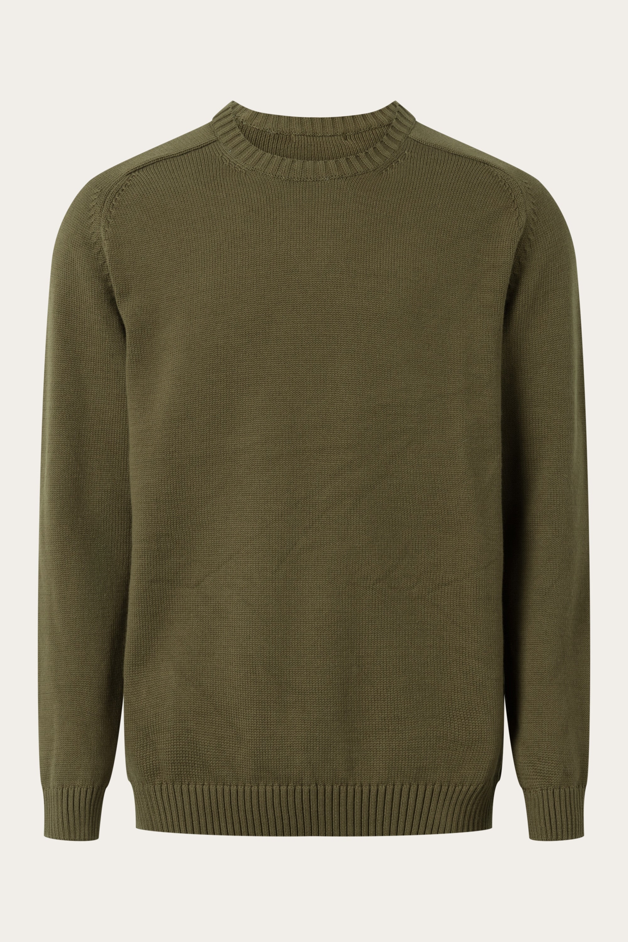 KnowledgeCotton Apparel Herren vegan Strickpullover Unifarbener Rundhalsausschnitt Burned Olive