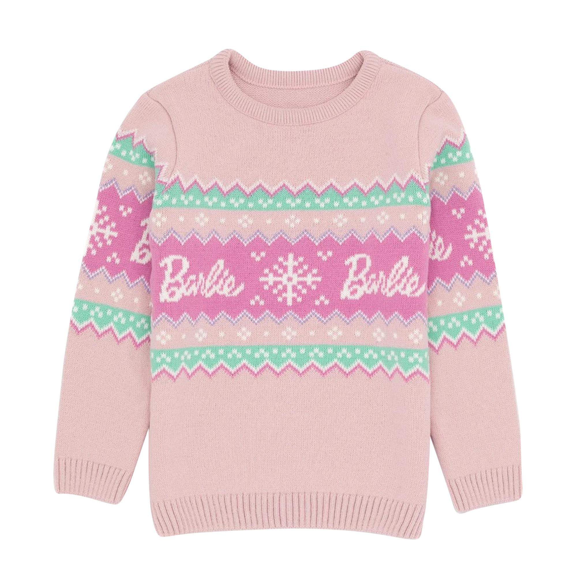 Barbie Fair Isle-trui voor meisjes 3-4 Years pastelroze kleur