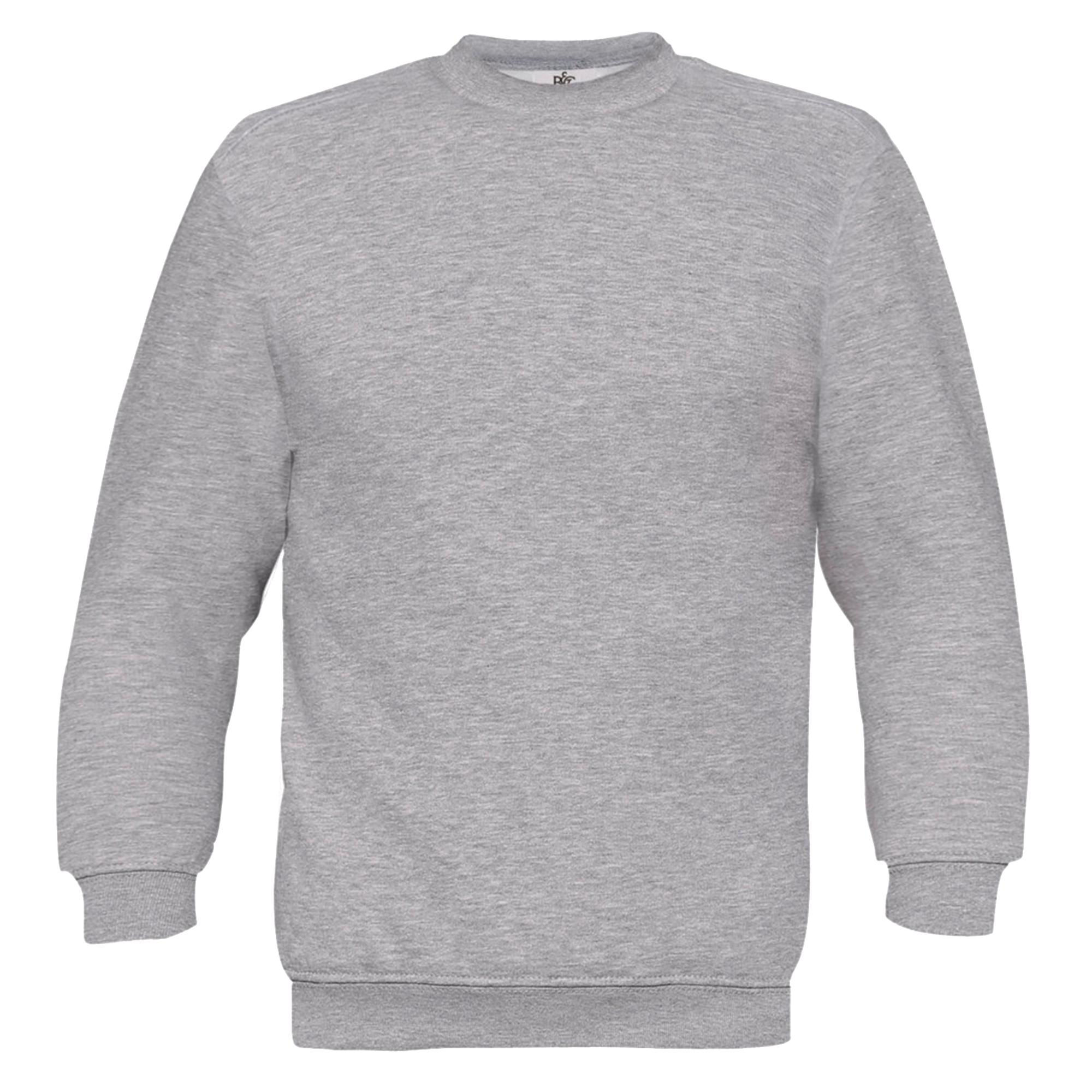 B and C B&C unisex sweatshirt met moderne snit en ronde hals 3XL grijs