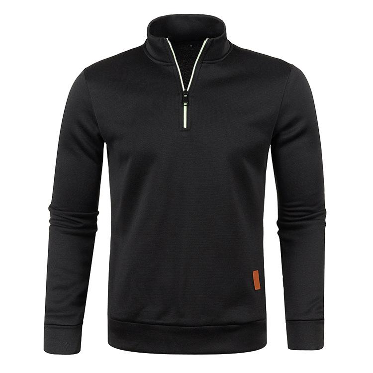 TUVBNRD24 Nieuwe Herfst Winter Heren Sweatshirts Casual Trui Heren Warme Tops Man Slanke Opstaande Kraag Truien Mannelijke Jassen Half Zip sweatshirst Yasheng L zwart