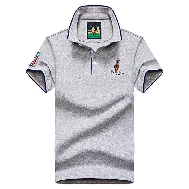 Jianchi Mall DD Zomer heren revers korte mouw T-shirt poloshirt pure kleur T-shirt XXL grijs
