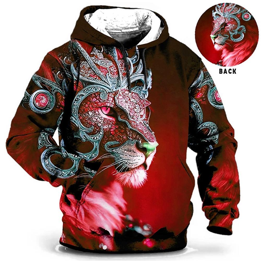 Wengy 2 Heren Hoodie 3d Tijger Gedrukt Losse Designer Sweatshirts Lente Herfst Lange Mouwen Pullover 4XL Oversized Harajuku Y2k Kleding XL